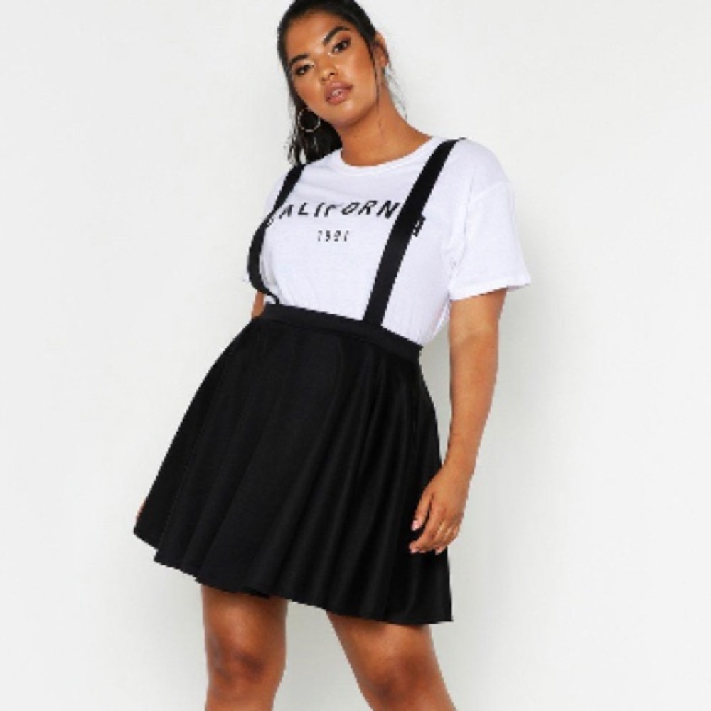 Boohoo plus pinafore skirt
